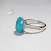 Synthetischer Blauer Paraiba Kristall Taubenei Edelstein Damen Smaragd Diamant Ring