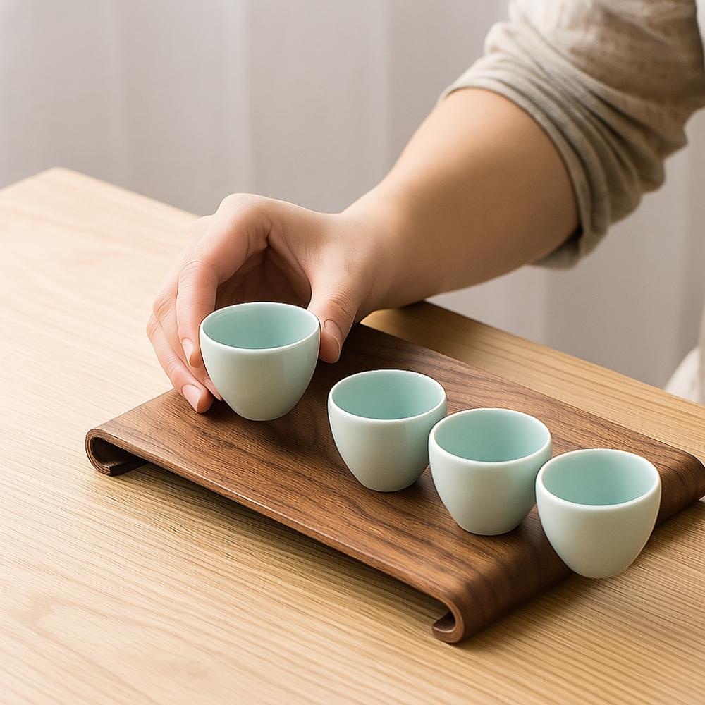Black Walnut Heat-resistant Tray Rectangular Coffee Table Tray Walnut Tea Tray  Restaurant