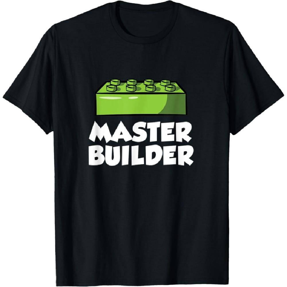 Brick Builder Funny Blocks Building Master Builder Toys Kids T-Shirt(2)
