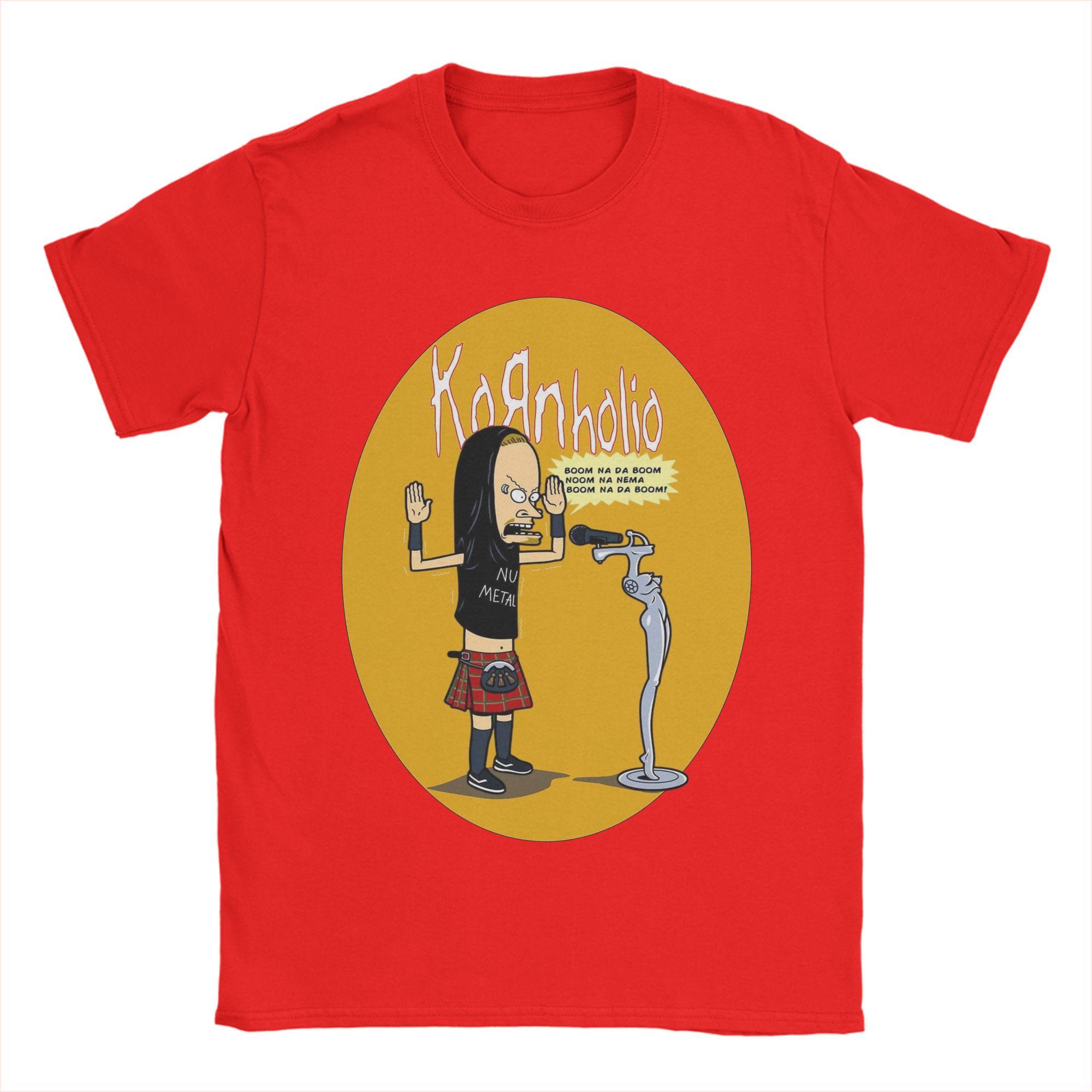 Mens Kornholio Beavis and Butthead T Shirt Pure Cotton Clothes Leisure Short Sleeve O Neck Tee Shirt 4XL 5XL 6XL TShirt S