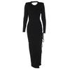 Bandage Long Sleeve Sexy Backless Maxi Club Party Split Dresses S-L