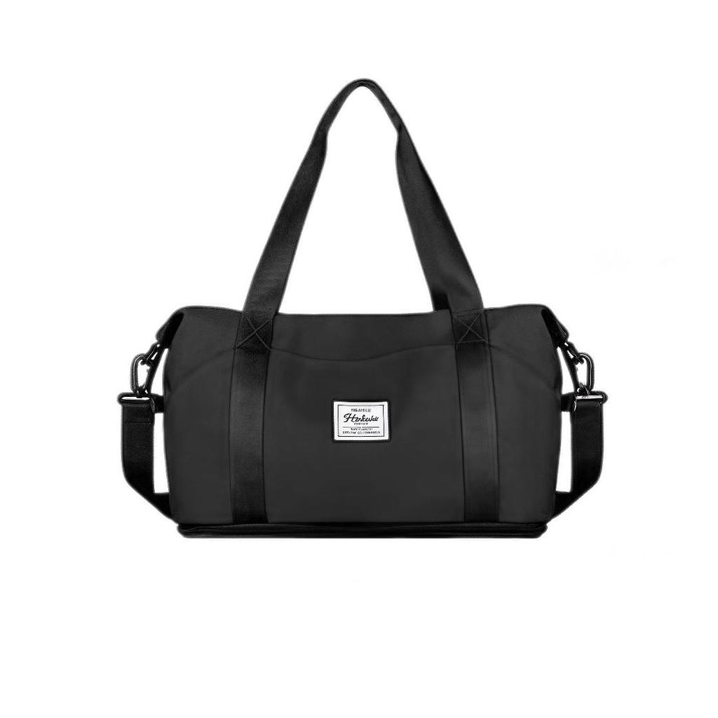 Landcase Handheld Travel Bag, Luggage Bag with Expandable Storage, Wet-Dry Separation Fitness Bag, Black