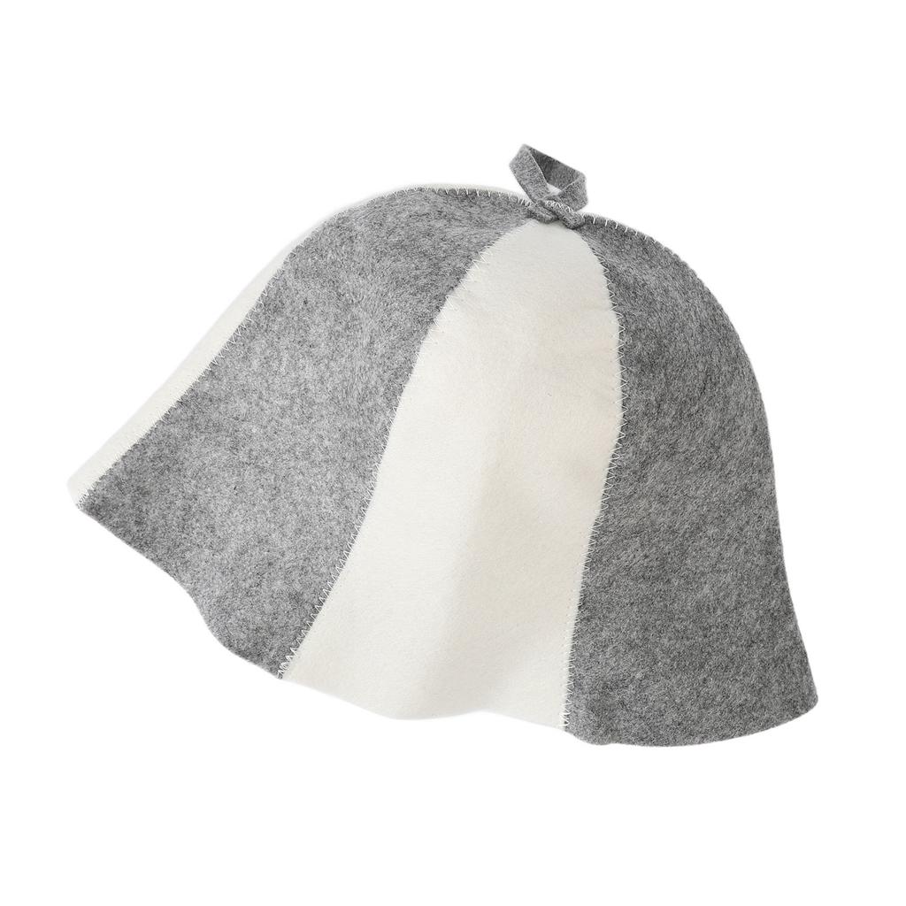 Saunahut Wasseraufnahme Atmungsaktiv Kopfschutz Filz Saunakappe Badehaarhut für Männer Frauen