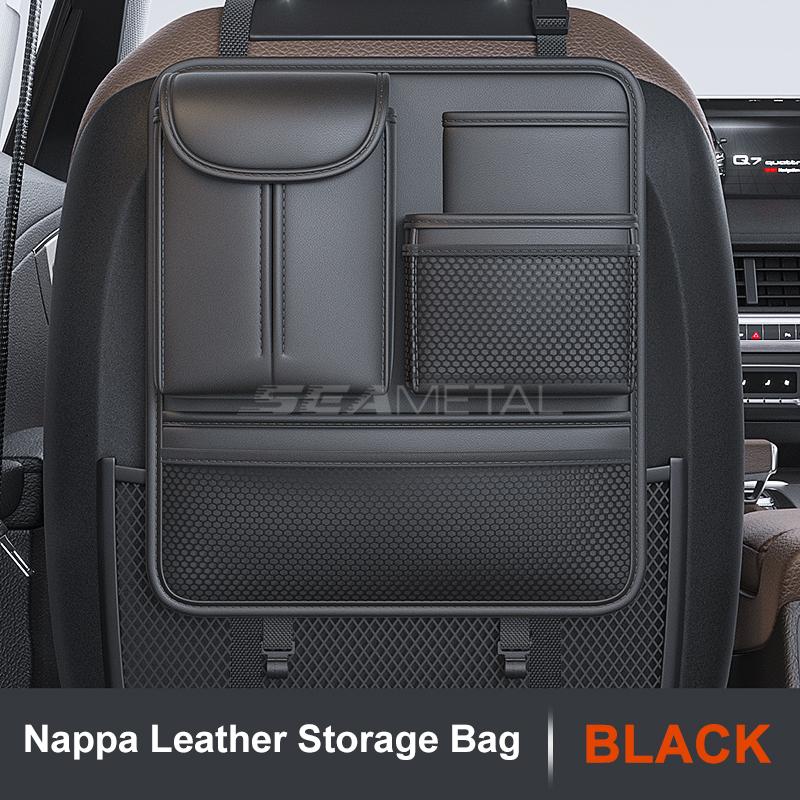 Seametal Auto-Rücksitz-Aufbewahrungstasche Große Kapazität Rücksitz-Organizer Universell Nappaleder Mehrere Taschen Auto-Aufbewahrungs-Organizer