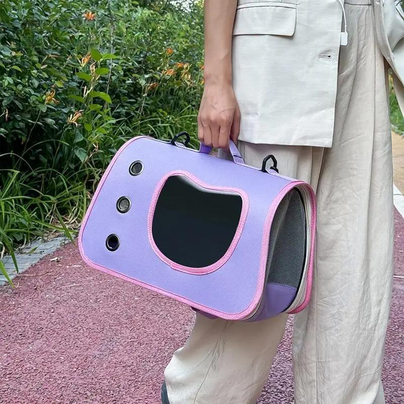 Borsa Portatile per Animali Domestici per Cani Piccoli Gatti Pieghevole da Esterno Borsa per Gatti Traspirante Borsa a Spalla per Gatti Borsa per Trasporto Gattini