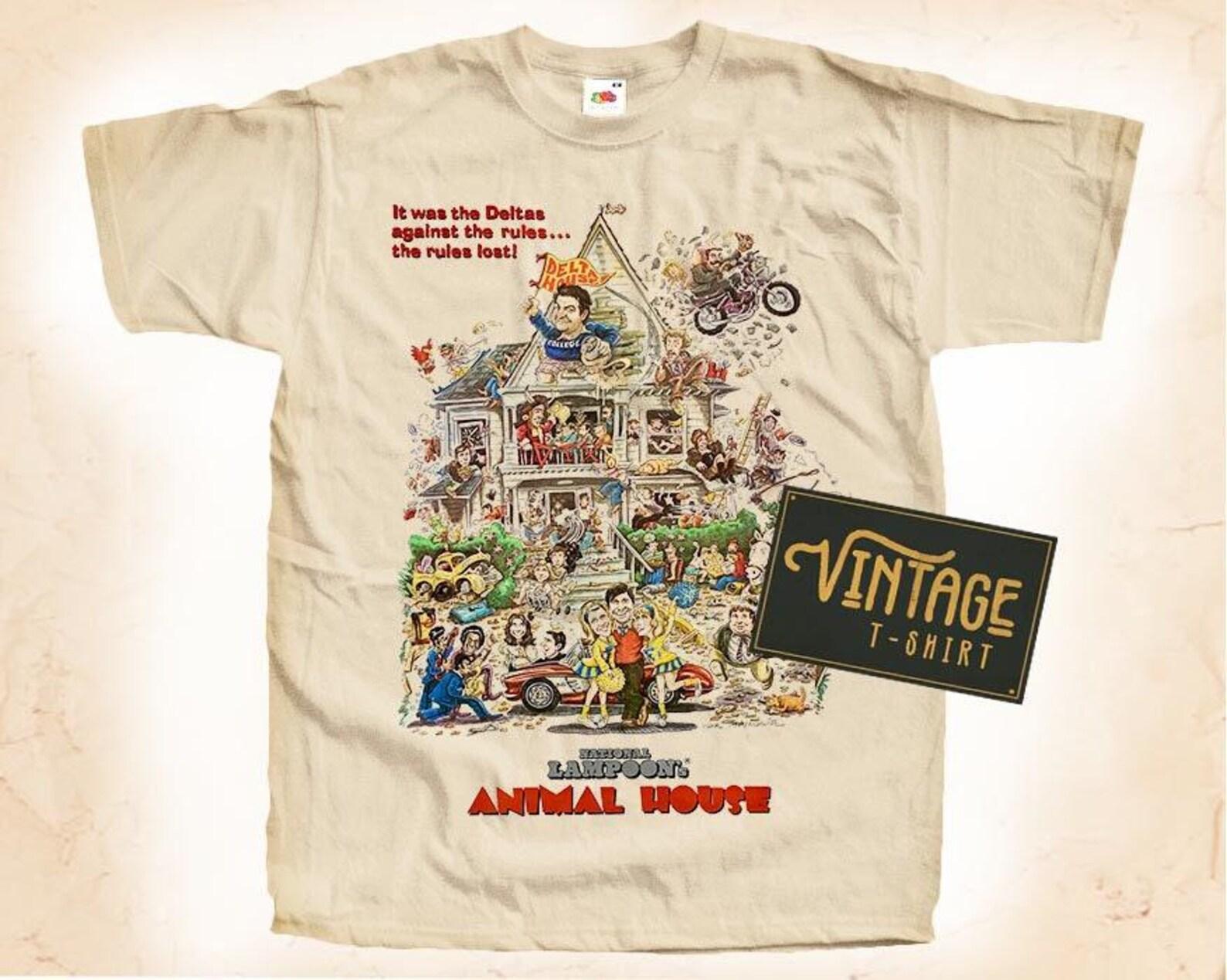 Animal House V2 T-Shirt Tee Natural Vintage 100% Cotton Movie Poster All Sizes S M L XL 2X 3X 4X 5X S