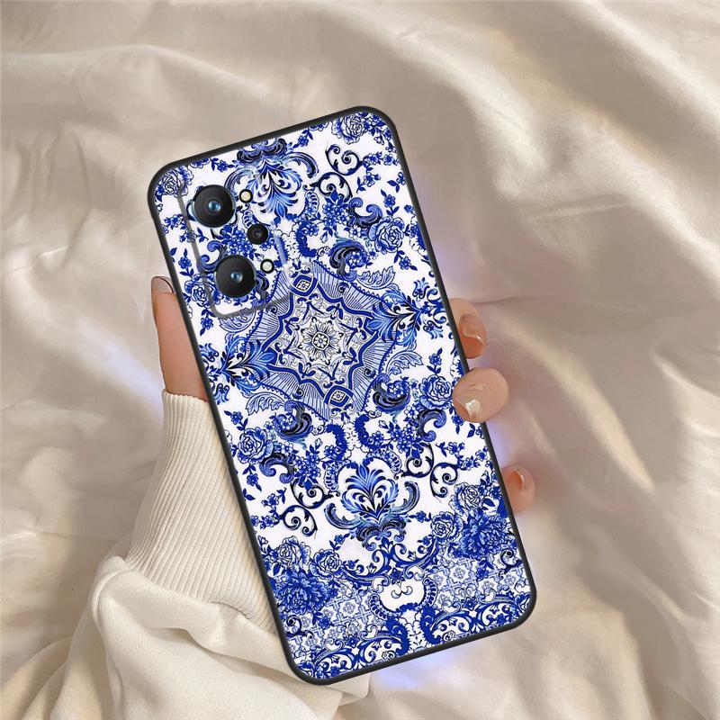 Blue And White Porcelain Case For Realme 15 14 11 12 13 Pro Plus C65 C67 C71 C63 C61 C55 C51 C53 C35 C75 GT6 GT7 Pro