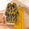 Abstract Design Print Two Piece Outfit Women Long Sleeve Irregular Hem Tunic Top Wide Leg Pants Casual Matching Set