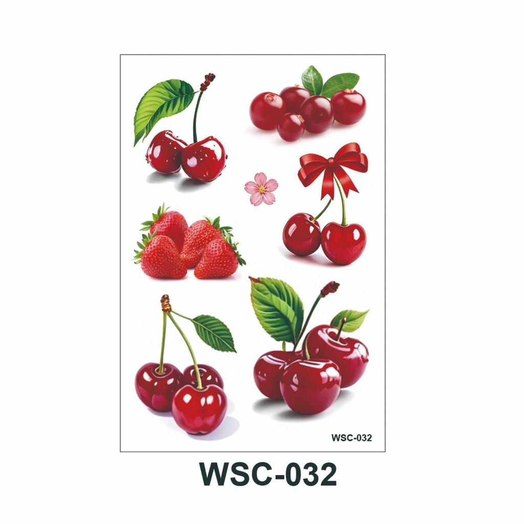 WSC Waterproof Non-Reflective Flower & Butterfly Tattoo Sticker