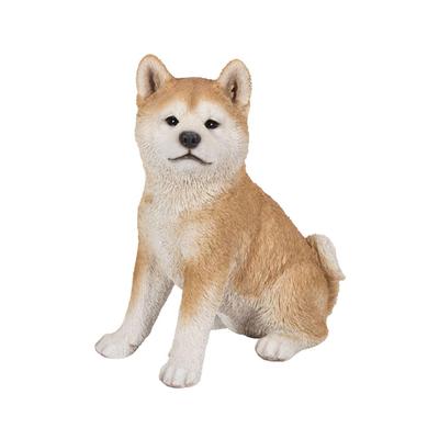 Woovia Sidende Akita Inu 34 x 19 x 38 cm Dukkefigur Pynt Dyr Havepynt Hund H19253 (Stor)