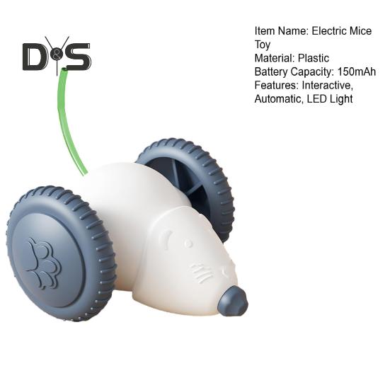 Smart Elektrisk Mus Katteleke Oppladbar Automatisk Bevegelig Mus Bil Leike med LED-lys Interaktiv Kattekost for Innekatter