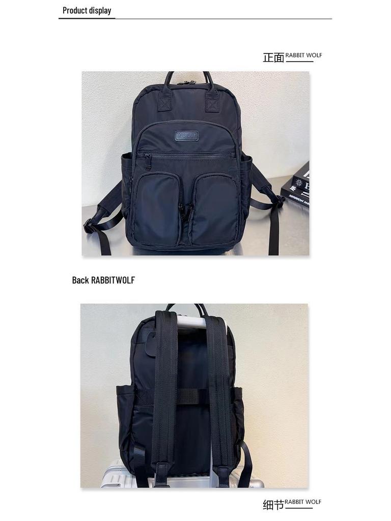 Stylish Nylon Multi-Pocket Laptop Backpack for Business and Commuting