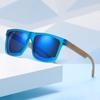 UV111 Anti Ultraviolet Lens Sunglasses Fashion Square Wood Grain Flexible Spring Hinge Unisex Eyewear Light Comfort Shades New