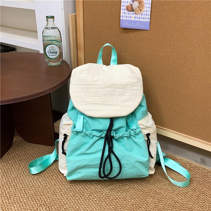 Schoolbag leisure college style student contrasting nylon backpack women's 1011 new fashion large-capacity mountaineering bag