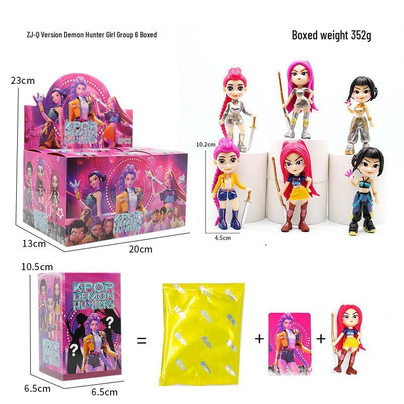 Demon Hunting Girl Group K-Pop Mira Lumi Big Head Q Version Action Figure Blind Box Toy