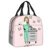 Bolsa de Almuerzo Térmica Aislada Personalizada Enfermera En Apuros Doctor Enfermera Salud Médica para Mujeres Refrigerador Portátil Fiambrera Térmica Escuela