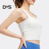 Women's Square Neck Sports Bra Padded Workout Crop Tank Top with Built-in Bra for Yoga Gym Fitness Running