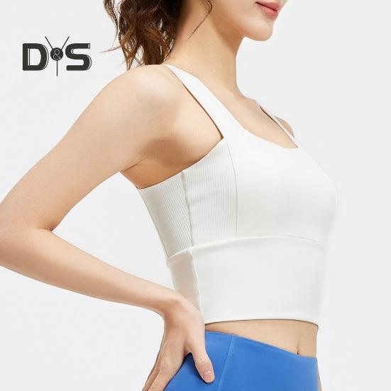 Dámská sportovní podprsenka se čtvercovým výstřihem, polstrovaný cvičební crop top s vestavěnou podprsenkou pro jógu, posilovnu, fitness, běh