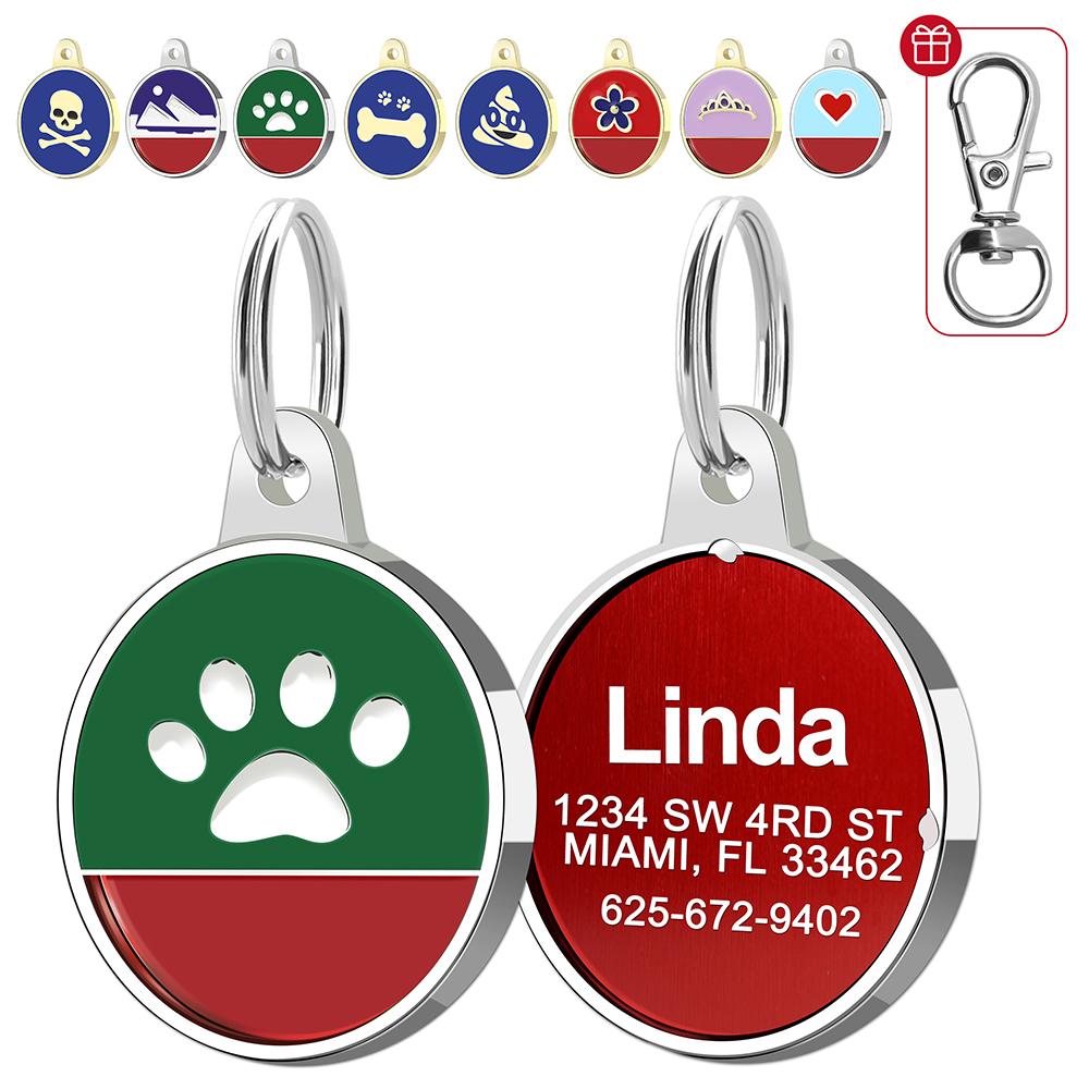 Metall Hundemarke Personalisiert Hunde Namensschilder Individuell Graviert Anti-Verlust Namensschild Für Kleine Mittlere Hunde Katzen Haustier Zubehör