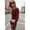 Autumn and Winter New Arrivals Women's Clothing Zr European and American Style Fashion Slim Fit Tassel Round Neck Long Sleeve Knitted Jacket 0021103