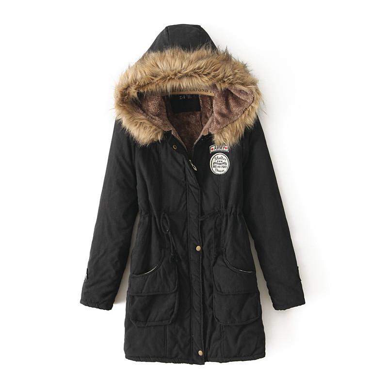 Manteau long à capuche en laine d'agneau style coréen grande taille pour femme - Hiver 2023