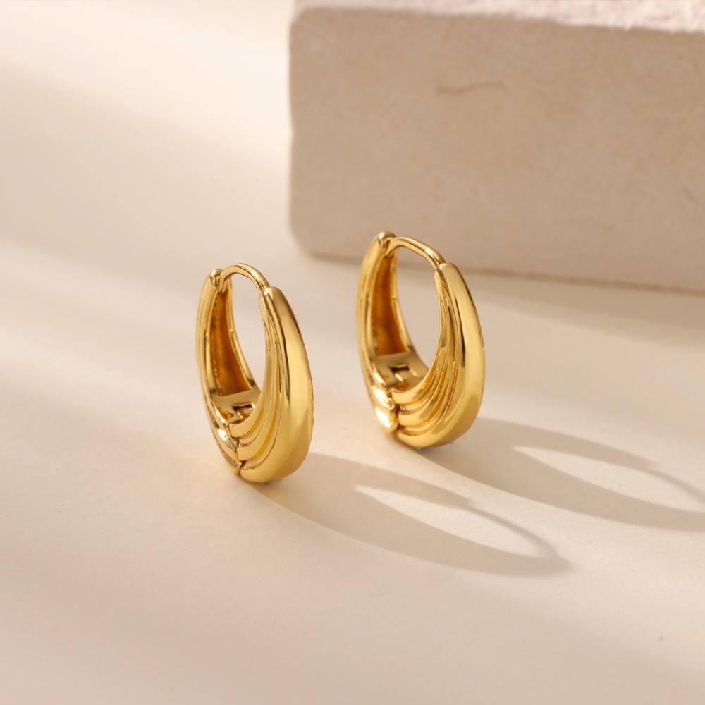 Stainless Steel Minimalist Huggie Hoop Earrings For Women Gold Color Tiny Round Circle 6/10/12mm Punk Unisex Rock Earring