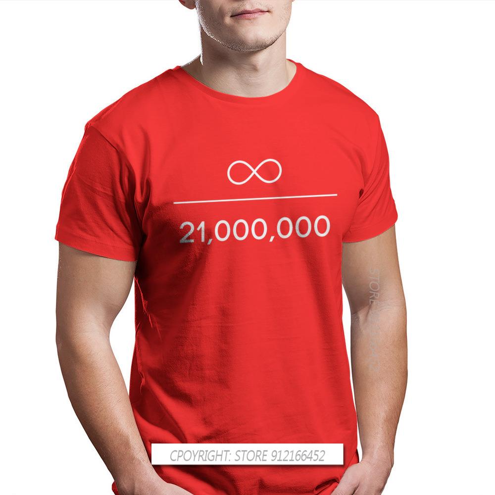 Unendlichkeit Geteilt Durch 21 Millionen T-Shirt Für Männliche Bitcoin Kryptowährungs-Miner Meme Camisetas Fashion T-Shirt Weiche Lockere T-Shirts Mann