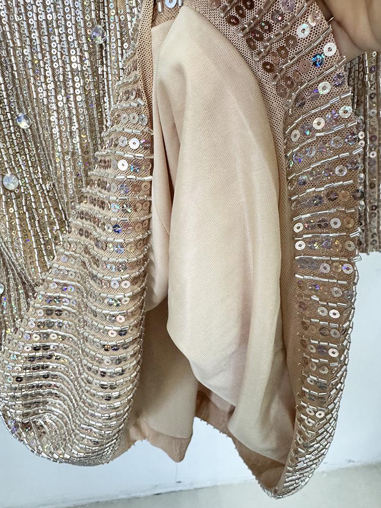 High Street Fashion 2026 Early Spring: Embellished Beaded Rhinestone Stretch Dress