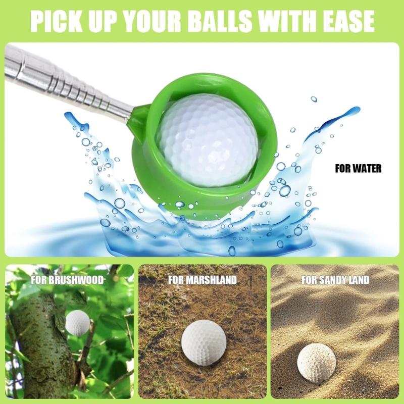 Nerezové zvedáky golfových míčků Teleskopické sběrače golfových míčků Přenosné zvedáky golfových míčků Nástroj pro sběr pro golfisty