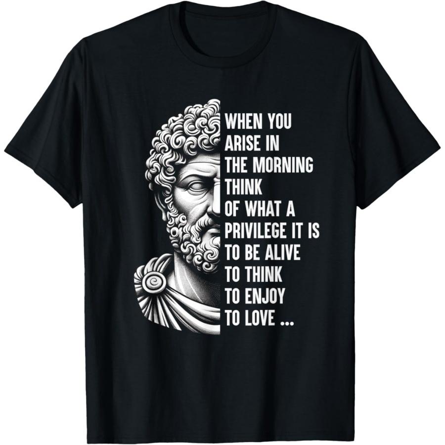 Рубашка стоика Марка Аврелия, футболка с мотивационной цитатой S чёрный