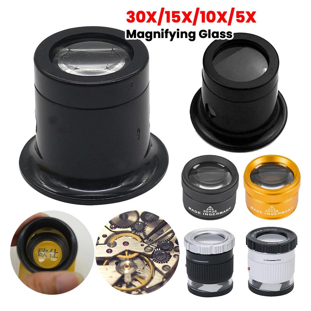 3/5/10/30X Magnifying Glass K9 Optical Lens Monocle Magnifier Magnifier Eye Lens Watch Repair for Coin Stamps Jewelry Lupe Loupe