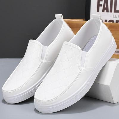 Pantofi casual albi antiderapanți pentru bărbați, tip asistent medical - Confortabili, ușori și respirabili, încălțăminte pentru spital.