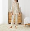 Gunze Deodorant Long Sleeves and Willow Purple Women's Pajamas, Pants, Pattern, (TP2314)