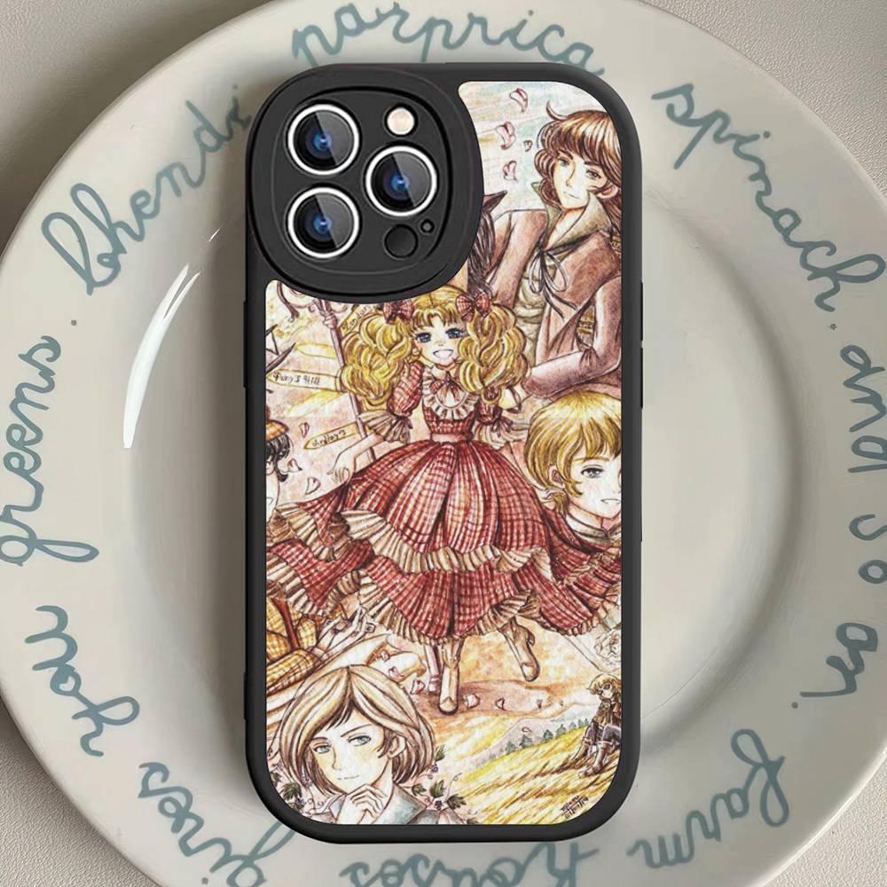 Manga Candy Phone Case For IPhone 16 15 14 13 12 11 Pro Max Plus Leather Soft Cover
