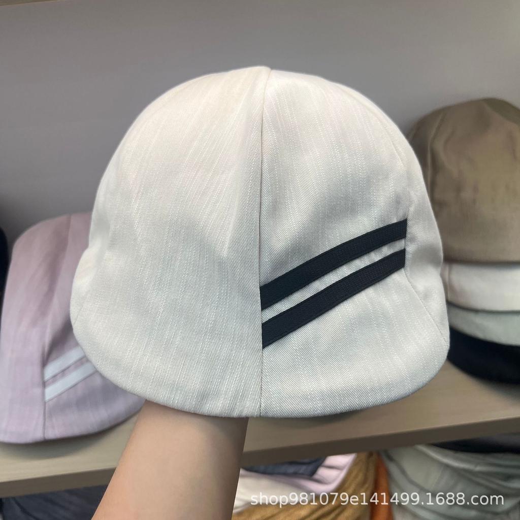 Retro denim summer striped splicing hat men's and women's versatile fashion breathable baseball cap sunshade cap tide
