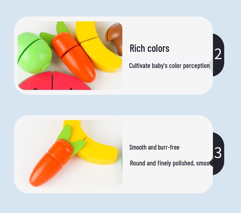 Zhiqu Children's Wooden Fruit Cutting Toy for Early Education and Pretend Play