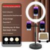 Height-Adjustable Portable Desktop Selfie Stand with Dual Camera Mounts and Fill Light for Live Streaming and Photography