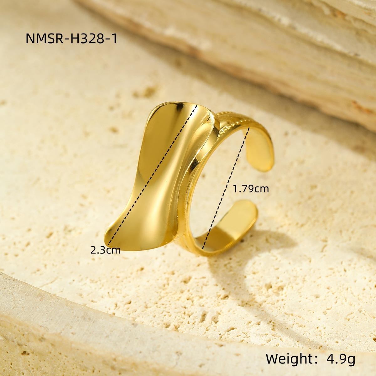 GEMCHIC Women s Geometric Open Ring 18K Gold Plated Irregular Square Fashion Statement Jewelry