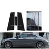 Glossy Black Silver Carbon Pillar Post Fit For Mercedes Benz CLA Class C117 2013-2018 Door Window Column BC Trim Sticker Cover