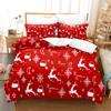 Merry Christmas Duvet Cover Set Twin King Queen Cartoon Santa Claus Bedding Set Polyester Christmas Gingerbread Man Quilt Cover