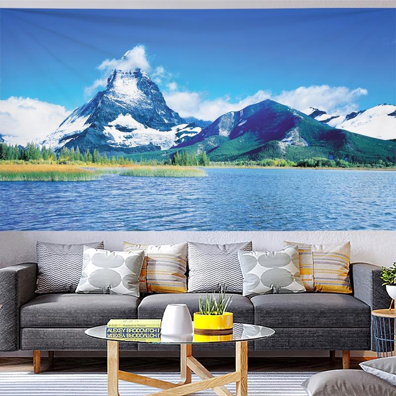 Mount Everest Mountain Tapestry Majestic Snow Peak Landscape for Living Room Bedroom Nature Wall Decor