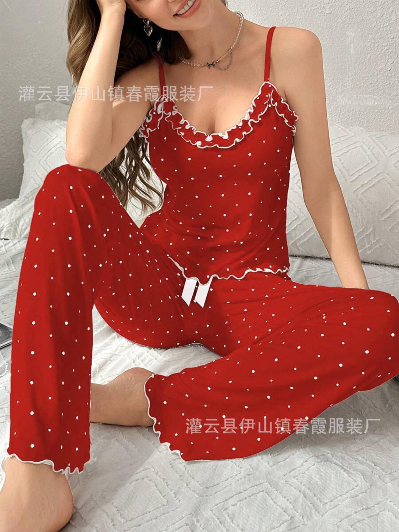 

Сексуальный осенне-зимний женский новый комплект пижамы удобный домашний кружевной комплект с шортами на бретельках домашняя одежда S красный