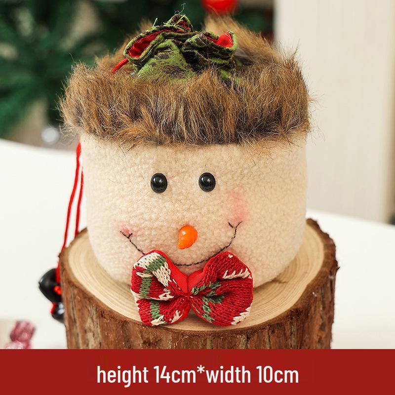Christmas Candy Bags with Santa Claus Design, Imitation Linen Gift Bags for Holiday Decor
