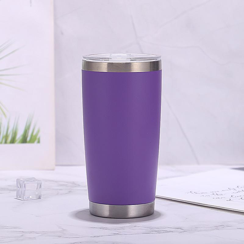 Tazza da Birra in Acciaio Inossidabile Rivestita a Polvere da 20oz a Doppia Parete con Isolamento Sottovuoto