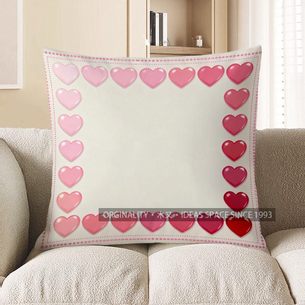 

2D Heart-Shaped Border Pillow Cover For Love Pattern Cushion Cover Suitable For Sofa Bedroom Car Pillow Cover 40x40cm