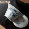110ml Hand-painted Blue Bamboo Gaiwan Ancient Plant Gray Tea Tureen Tea Bowl With Lid Kit Tea Brewing Cover Bowl Teaset Gift