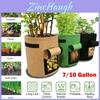 Sacos de Cultivo de Vegetais Duráveis e Reutilizáveis de 5/7/10 Galões com Alças de Transporte Convenientes
