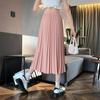 Skirts for Women Fashion Elegant Elastic High Waist Basic Pleated Skirt Solid Casual A Line Summer Midi Skirt