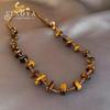 High End Natural Tiger Eye Stone Bead Necklace Light Luxury Wweater Chain 2026 New Popular Collarbone Chain Accessory For Women