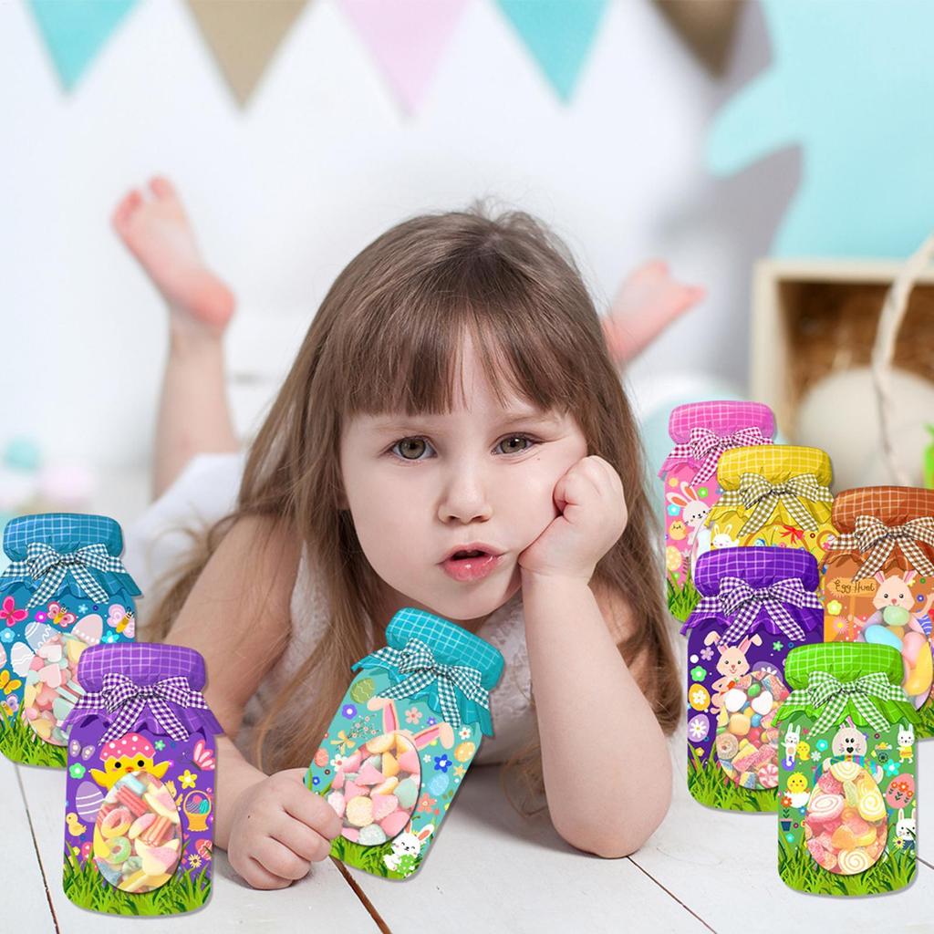 Ostern Goodie Bags 9 Oster Einmachglas Karten Hasen Leckerli Tüten Kompakte Zellophantüten Oster Goodie Bags für Ostern Geburtstag